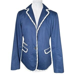 Jack Murphy Navy and White Blazer. Size 10